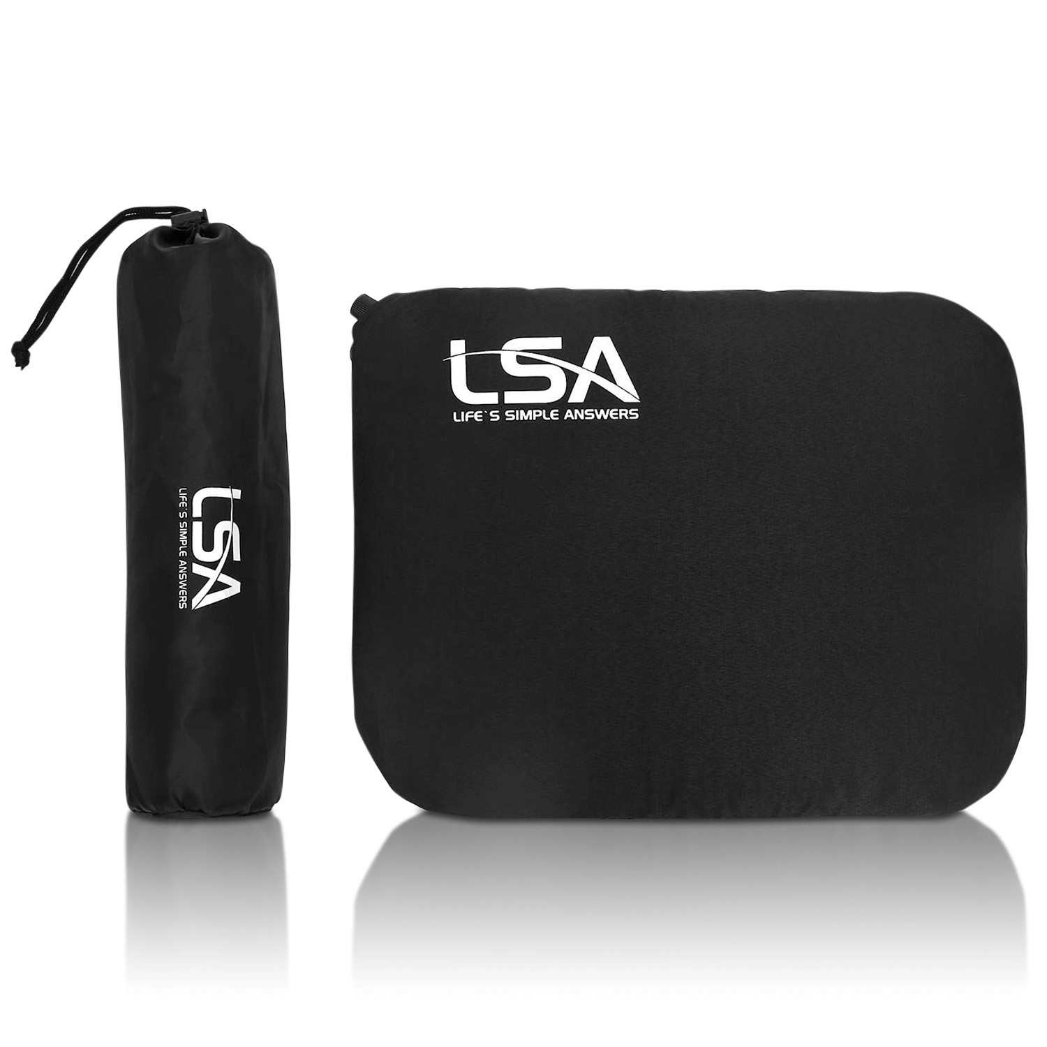 Self Inflatable Seat Cushion With Removable Cover and Storage Pouch